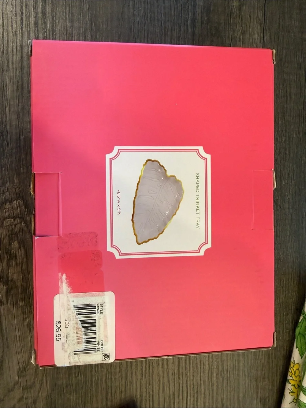 Lilly Pulitzer White Heart-Shaped Trinket Tray with Gold Edge